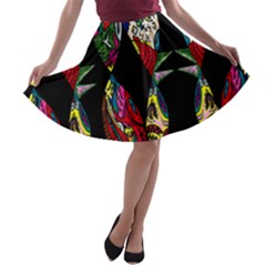 Birds Of Eight A-line Skater Skirt by MRTACPANS