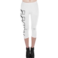 White Elektrik Symfony Capri Leggings  by ElektrikAisle