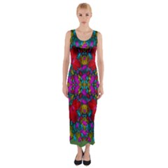 May Your Wonderful Dreams Come True In Fauna   Fitted Maxi Dress by pepitasart