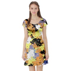 Abstract #10 Short Sleeve Skater Dress