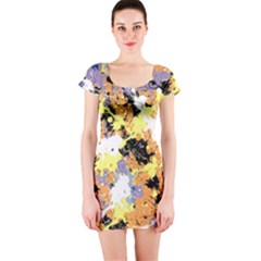 Abstract #10 Short Sleeve Bodycon Dress