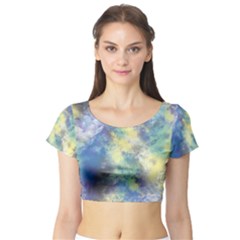 Abstract #17 Short Sleeve Crop Top (tight Fit) by Uniqued