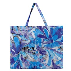 Abstract Floral Zipper Large Tote Bag