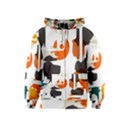 Shapes in retro colors on a white background Kids Zipper Hoodie View1