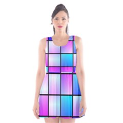 Gradient Squares Pattern  Scoop Neck Skater Dress by LalyLauraFLM