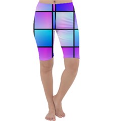 Gradient Squares Pattern  Cropped Leggings by LalyLauraFLM