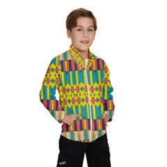 Shapes And Stripes  Wind Breaker (kids) by LalyLauraFLM