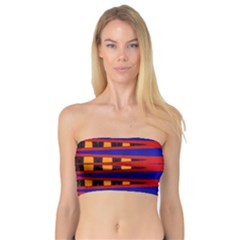 Bright Blue Red Yellow Mod Abstract Bandeau Top