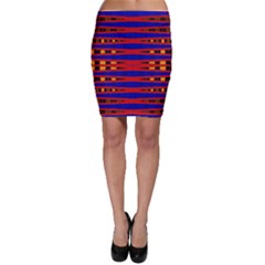 Bright Blue Red Yellow Mod Abstract Bodycon Skirts