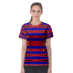 Bright Blue Red Yellow Mod Abstract Women s Sport Mesh Tee