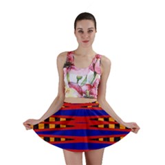 Bright Blue Red Yellow Mod Abstract Mini Skirts