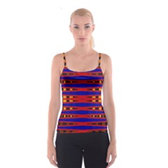 Bright Blue Red Yellow Mod Abstract Spaghetti Strap Top