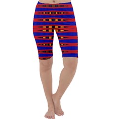 Bright Blue Red Yellow Mod Abstract Cropped Leggings