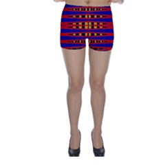 Bright Blue Red Yellow Mod Abstract Skinny Shorts