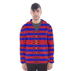 Bright Blue Red Yellow Mod Abstract Hooded Wind Breaker (Men)