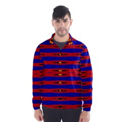 Bright Blue Red Yellow Mod Abstract Wind Breaker (Men)