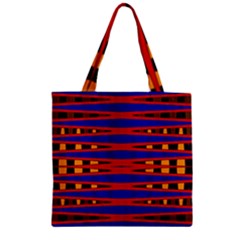 Bright Blue Red Yellow Mod Abstract Zipper Grocery Tote Bag