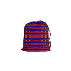 Bright Blue Red Yellow Mod Abstract Drawstring Pouches (XS) 