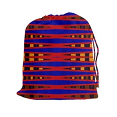 Bright Blue Red Yellow Mod Abstract Drawstring Pouches (XXL)