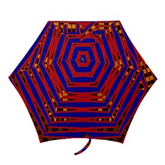 Bright Blue Red Yellow Mod Abstract Mini Folding Umbrellas