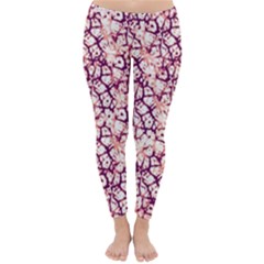 Officially Sexy Soft Pink & Plum Cracked Pattern Winter Leggings  by OfficiallySexy