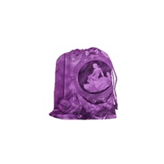 Vintage Purple Lady Cameo Drawstring Pouch (xs) by BrightVibesDesign