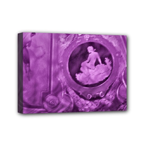 Vintage Purple Lady Cameo Mini Canvas 7  X 5  by BrightVibesDesign