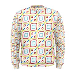 Squares Rhombus And Circles Pattern   Men s Sweatshirt by LalyLauraFLM