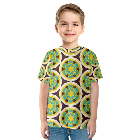 Blue Yellow Flowers Pattern Kid s Sport Mesh Tee by LalyLauraFLM