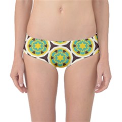 Blue Yellow Flowers Pattern Classic Bikini Bottoms by LalyLauraFLM