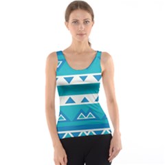 Blue Triangles And Stripes  Tank Top by LalyLauraFLM