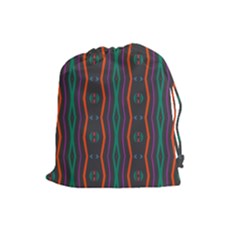 Wavy Chains Pattern     Drawstring Pouch by LalyLauraFLM