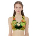 Tropical Design With Flowers And Palm Trees Women s Sports Bra with Border View1