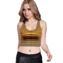 Yellow Gold Khaki Glow Pattern Racer Back Crop Top View1