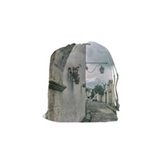 Colonial Street Of Arequipa City Peru Drawstring Pouches (small)  by dflcprints