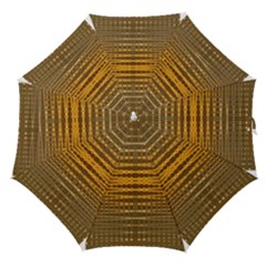 Yellow Gold Khaki Glow Pattern Straight Umbrellas