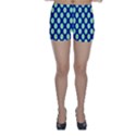 Mod Retro Green Circles On Blue Skinny Shorts View1