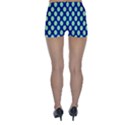 Mod Retro Green Circles On Blue Skinny Shorts View2