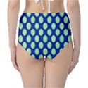 Mod Retro Green Circles On Blue High-Waist Bikini Bottoms View2