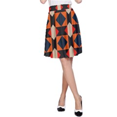 Rhombus And Stripes      A-line Skirt