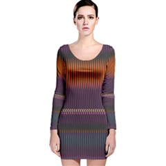 Curvy Stripes       Long Sleeve Velvet Bodycon Dress by LalyLauraFLM