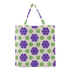 Purple Flowers Pattern        Grocery Tote Bag by LalyLauraFLM