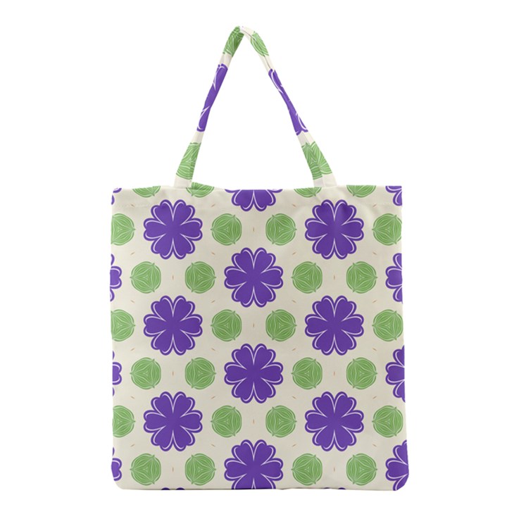 Purple flowers pattern        Grocery Tote Bag