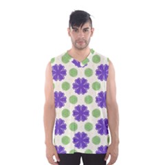 Purple Flowers Pattern        Men s Basketball Tank Top