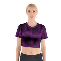 Purple Black Rectangles         Cotton Crop Top