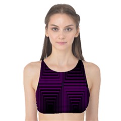 Purple Black Rectangles         Tank Bikini Top