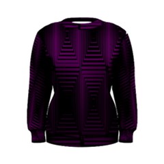 Purple Black Rectangles          Women s Sweatshirt by LalyLauraFLM