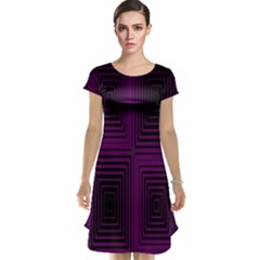 Purple Black Rectangles         Cap Sleeve Nightdress