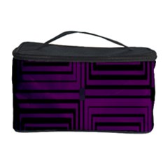 Purple Black Rectangles         Cosmetic Storage Case