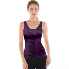 Purple Black Rectangles         Tank Top